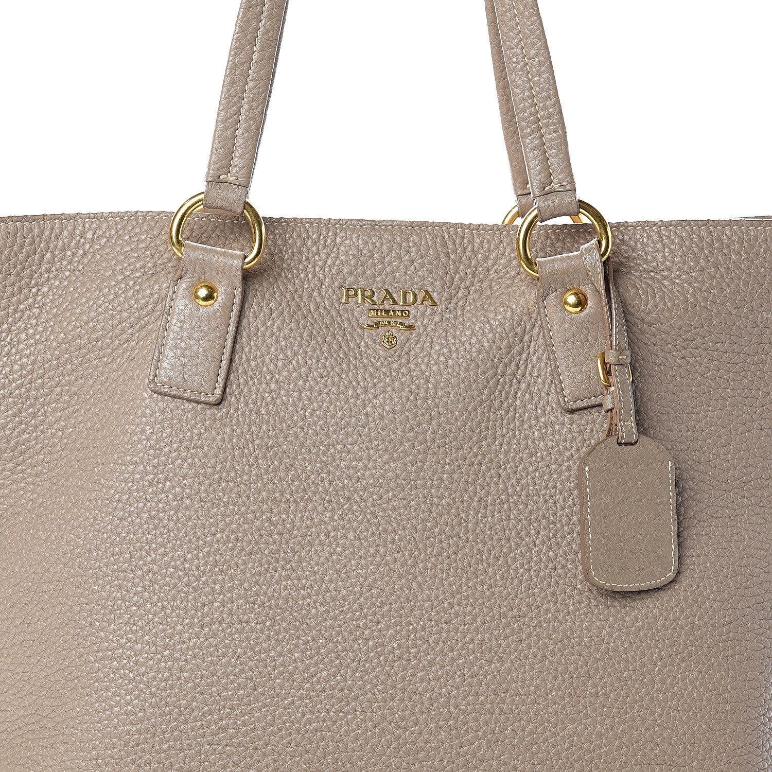 Prada Vitello Daino Side Zip Tote Visone 6 of 8