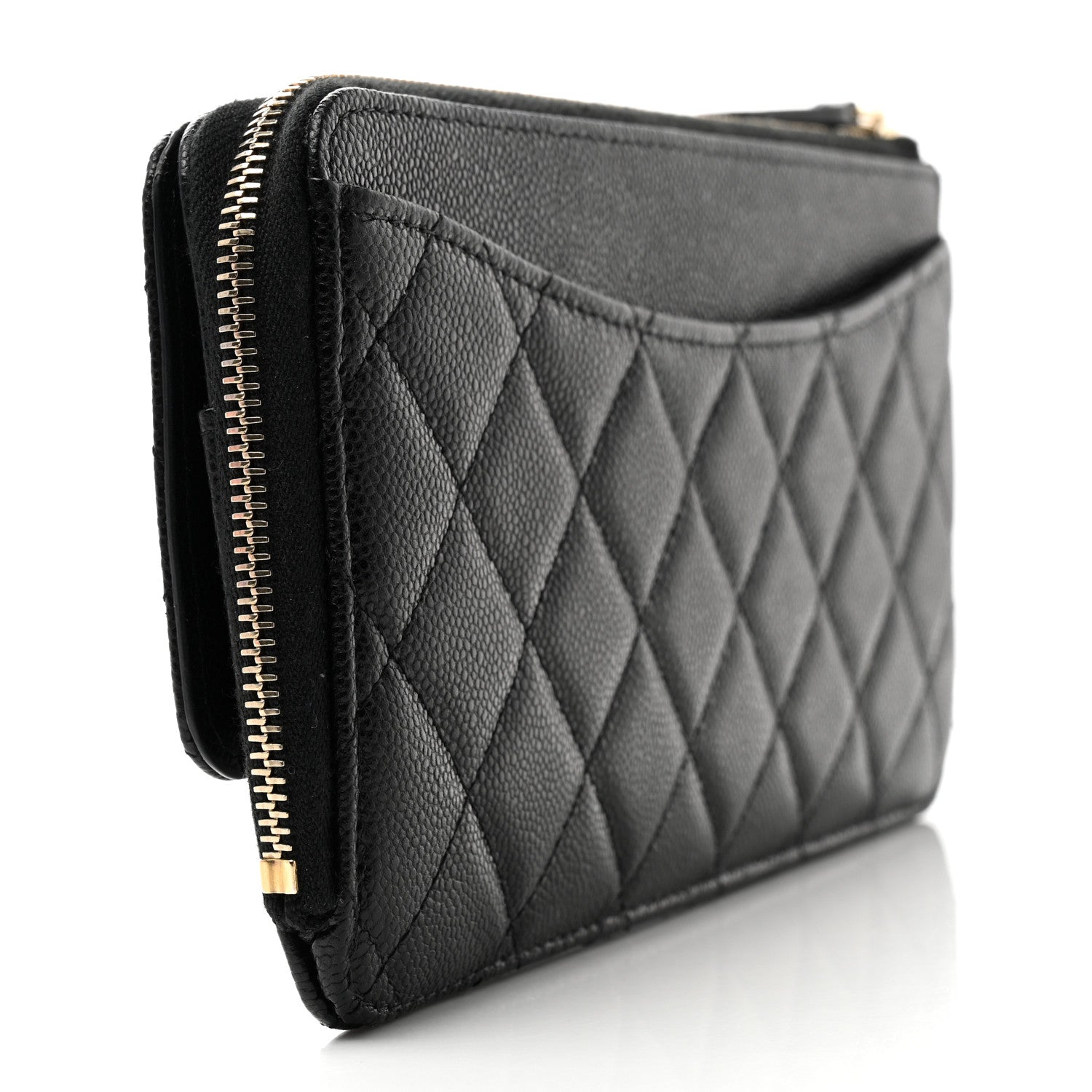 Chanel Caviar Quilted Flap Zip Pouch Black 4 of 11