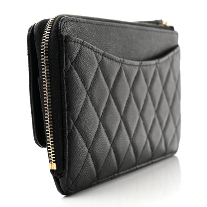 Chanel Caviar Quilted Flap Zip Pouch Black 4 of 11
