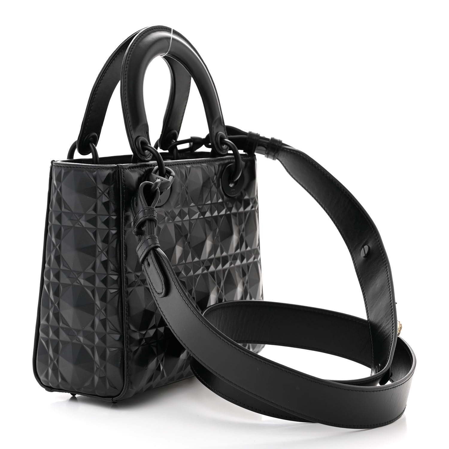 Christian Dior Calfskin Cannage Diamond Small My ABCDior Lady Dior Black 3 of 11