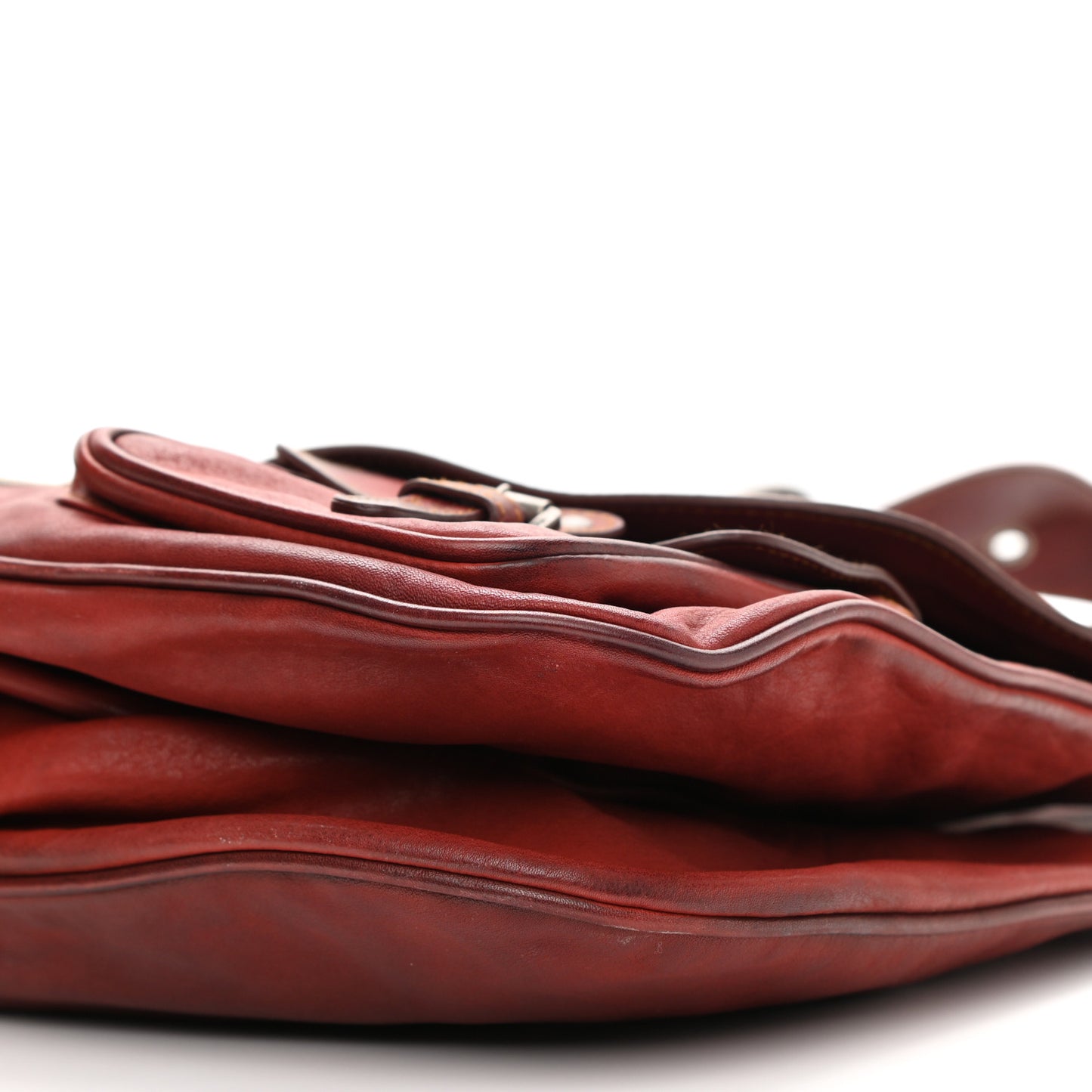 Calfskin Large Gaucho Double Saddle Bag Red