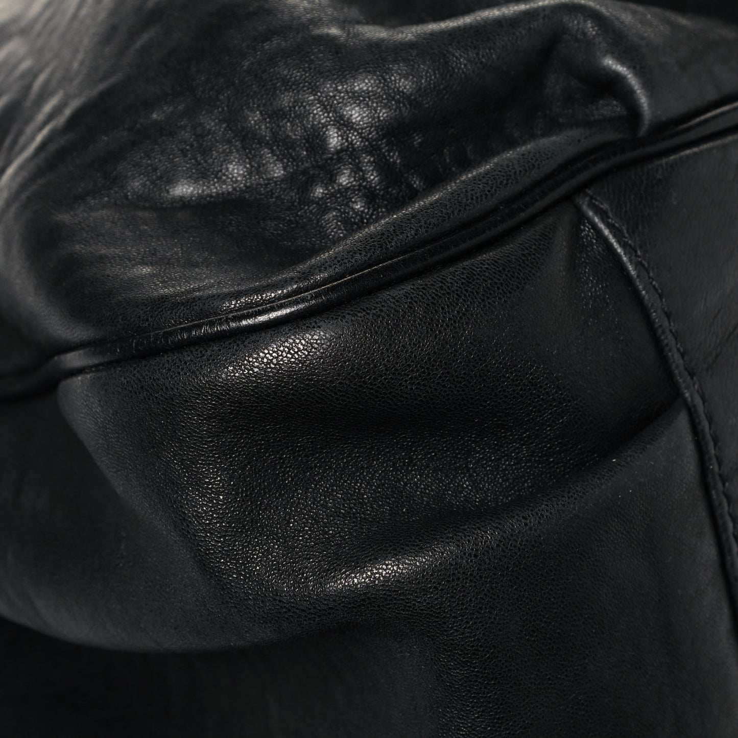 Crinkled Lambskin Mia Tote Black