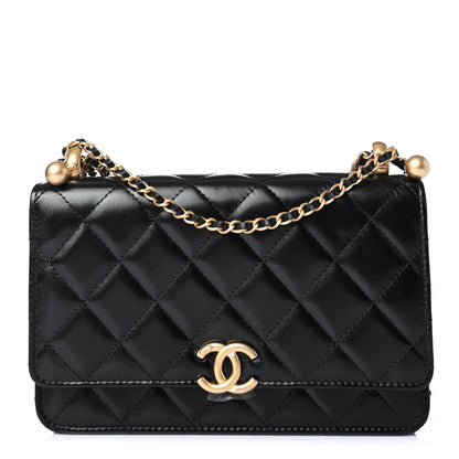 Chanel Calfskin Quilted Perfect Fit Wallet On Chain WOC Black 1 of 4