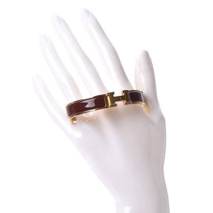Hermes Enamel Narrow Clic Clac H Bracelet GM Bourgogne 2 of 4