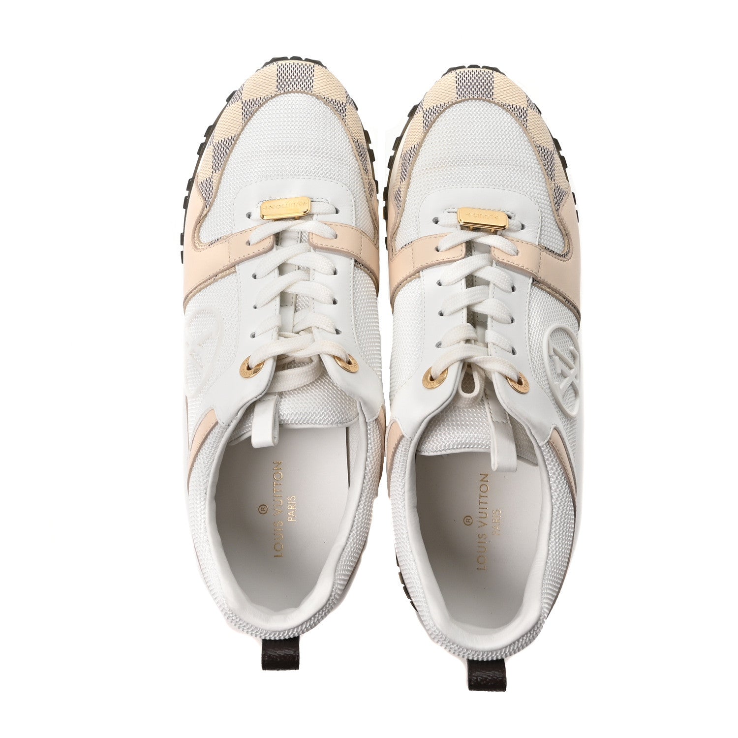 Louis Vuitton Calfskin Damier Azur Run Away Sneakers 39 White 2 of 10