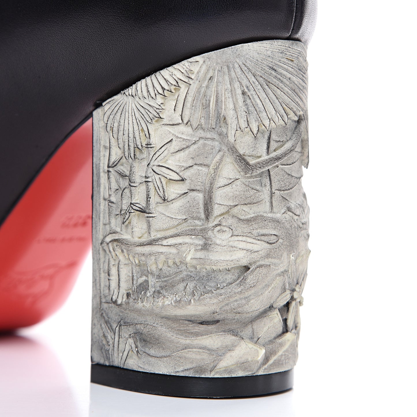 Calfskin Bas Relief Pietra 85 Ankle Boots 39.5 Black