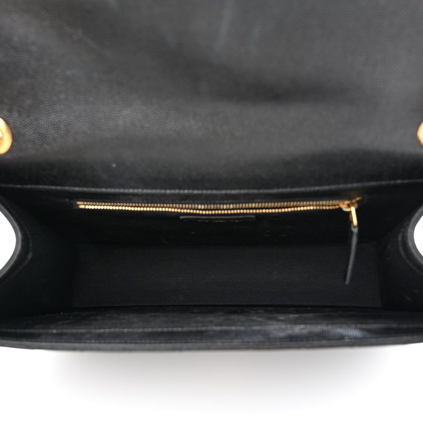 Grain De Poudre Matelasse Chevron Large Monogram Satchel Black