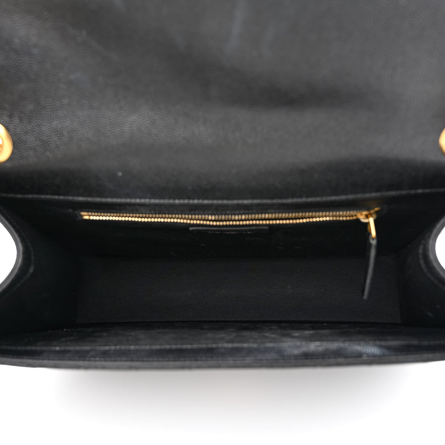 Saint Laurent Grain De Poudre Matelasse Chevron Large Monogram Satchel Black 5 of 13