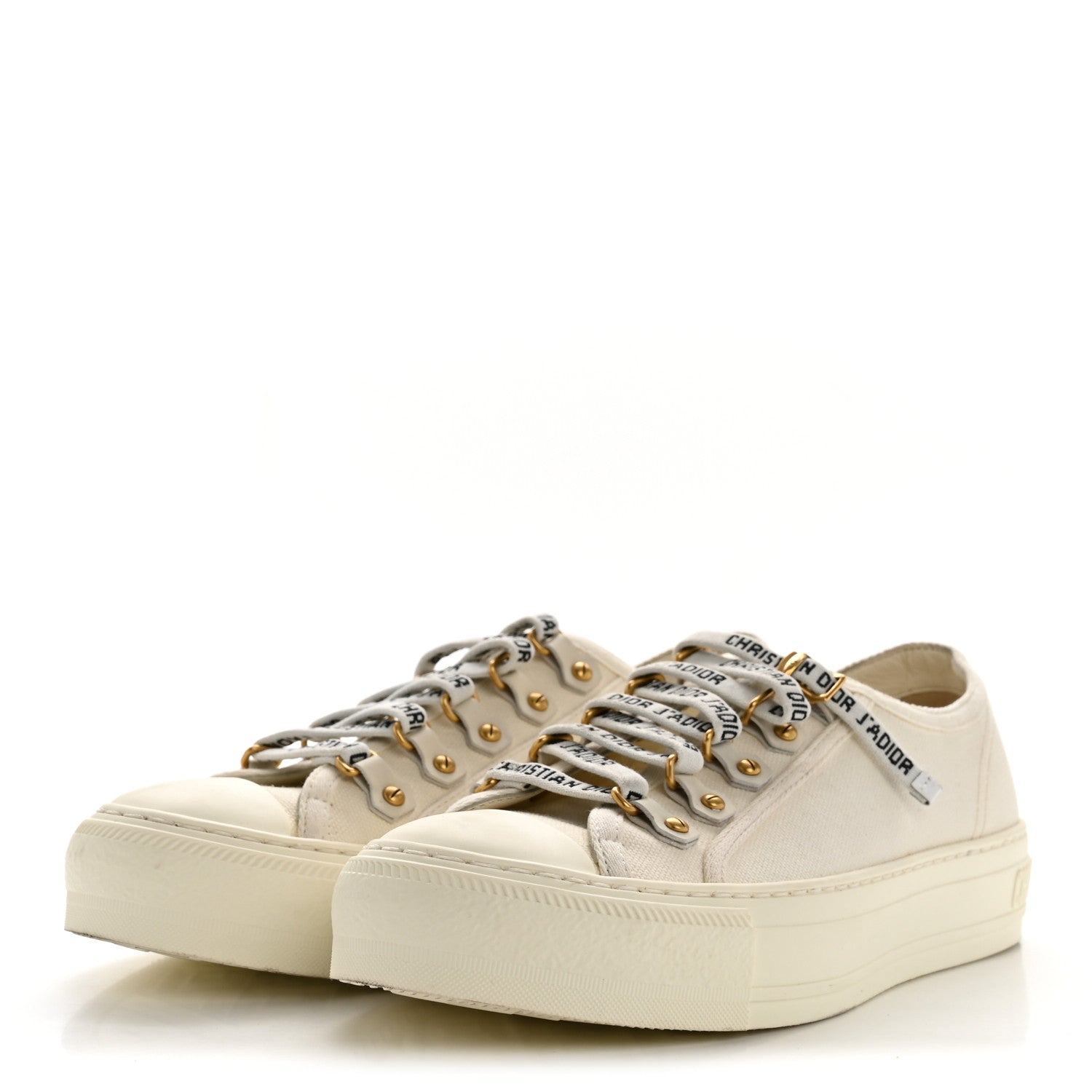 Christian Dior Canvas Walk'N'Dior Low Top Sneakers 36.5 White