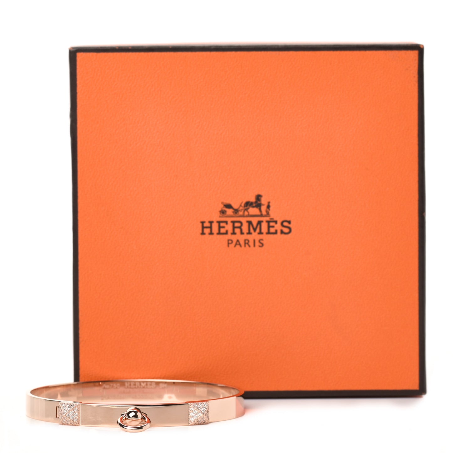 18K Rose Gold Diamond PM Collier De Chien Bracelet SH