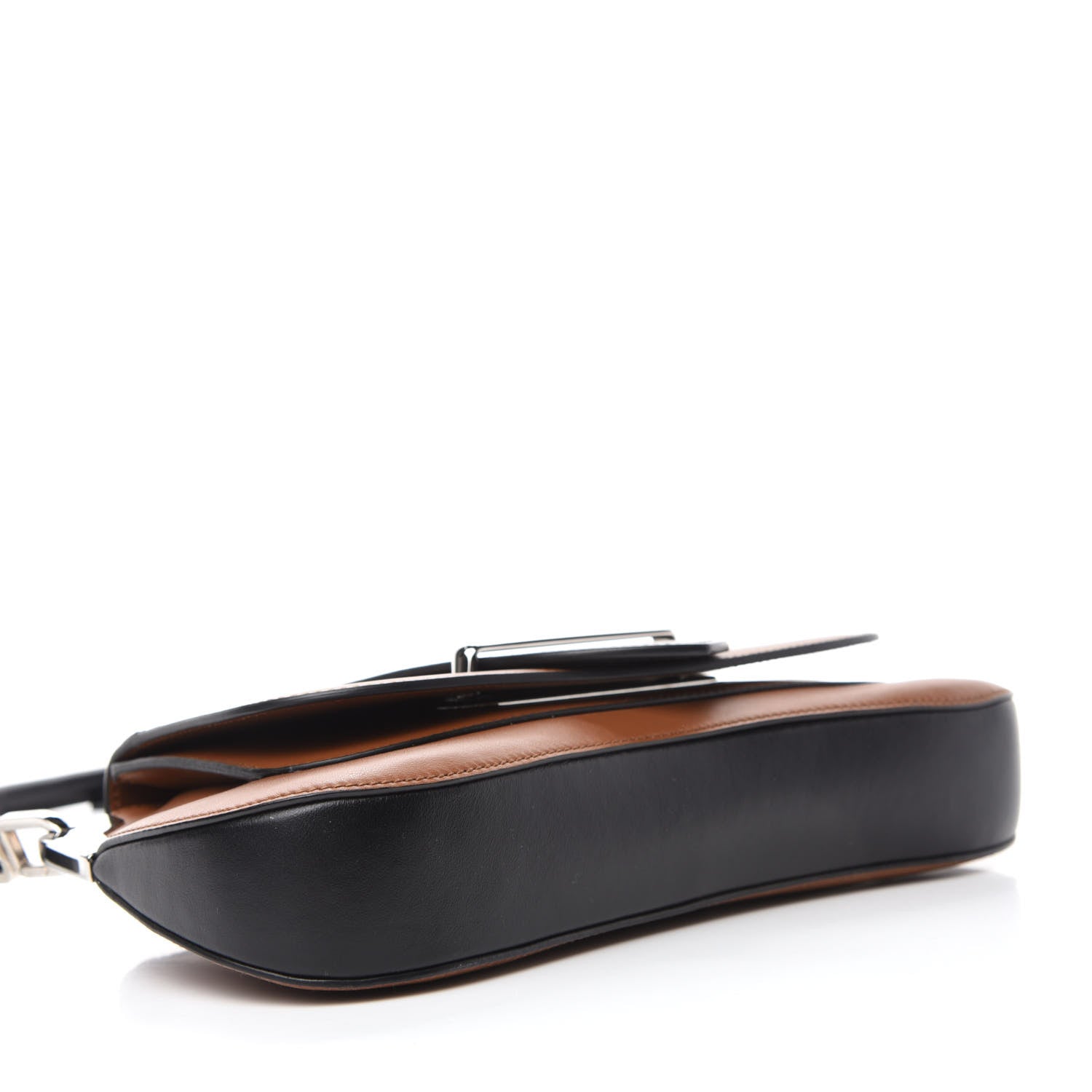 Prada City Calfskin Sidonie Shoulder Bag Black Cognac 4 of 9