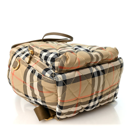 Burberry Nylon Check Horseshoe Backpack Sand Beige 4 of 11