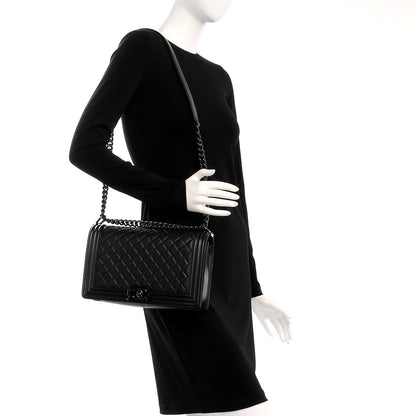 Chanel Calfskin Quilted New Medium Boy Flap So Black 2 of 8