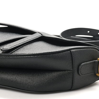 Christian Dior Grained Calfskin Saddle Bag With Strap Black 10 of 10