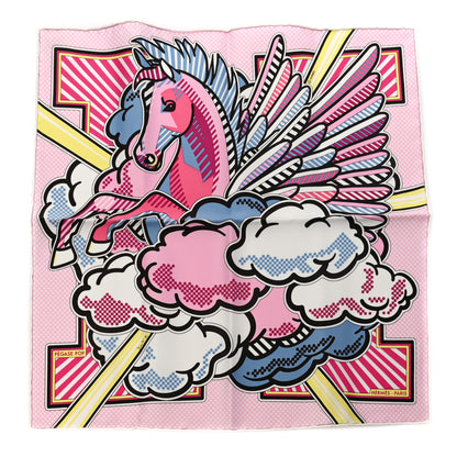 Hermes Silk Pegase Pop Scarf 45 Rose Bleu Jaune 1 of 6