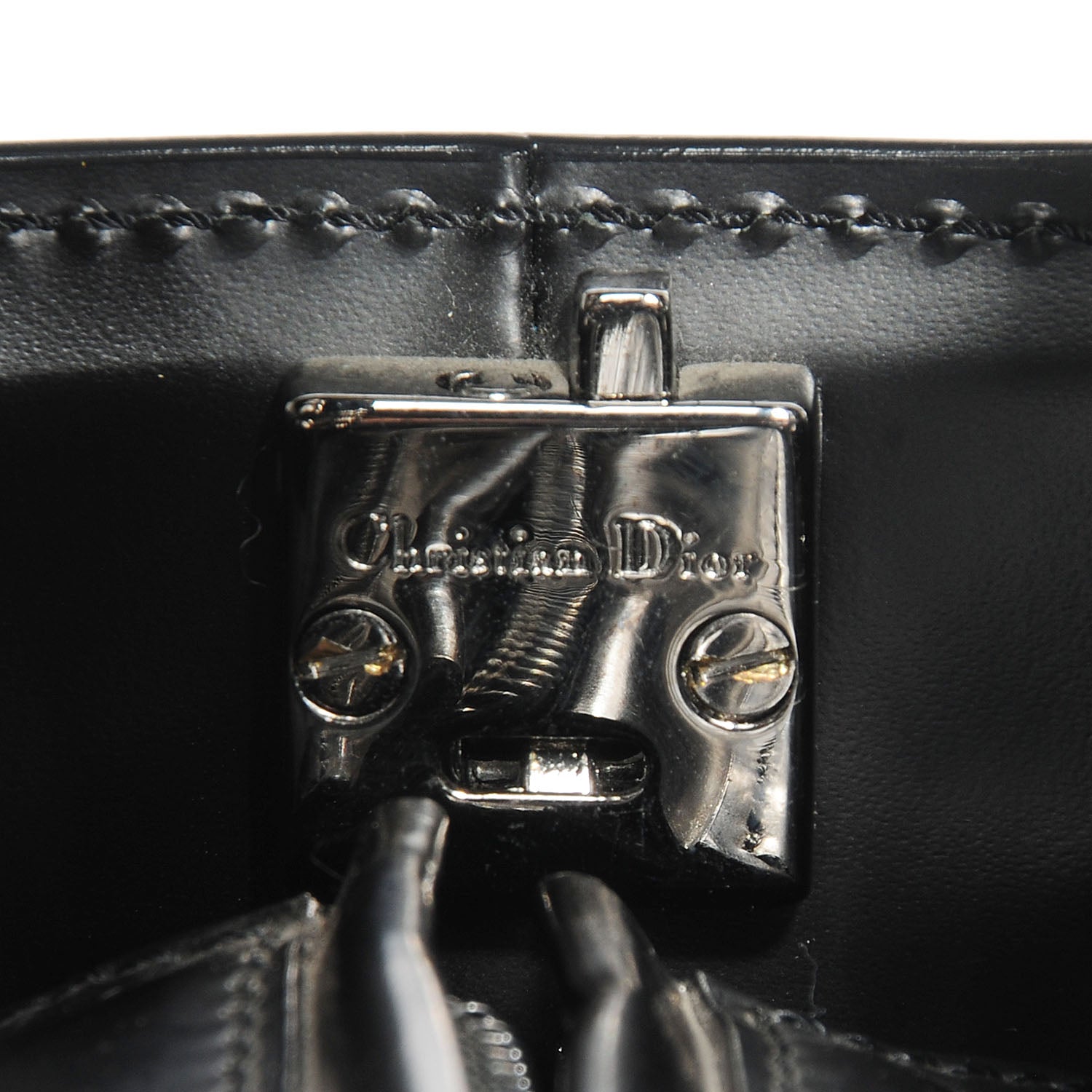 Christian Dior Patent Chrome Beaded Malice Tote Black 10 of 10