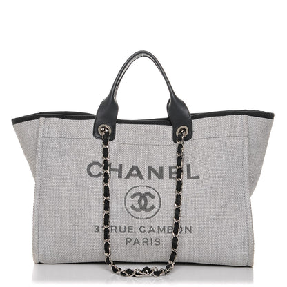 Chanel Canvas Large Deauville Tote Grey 1 of 7