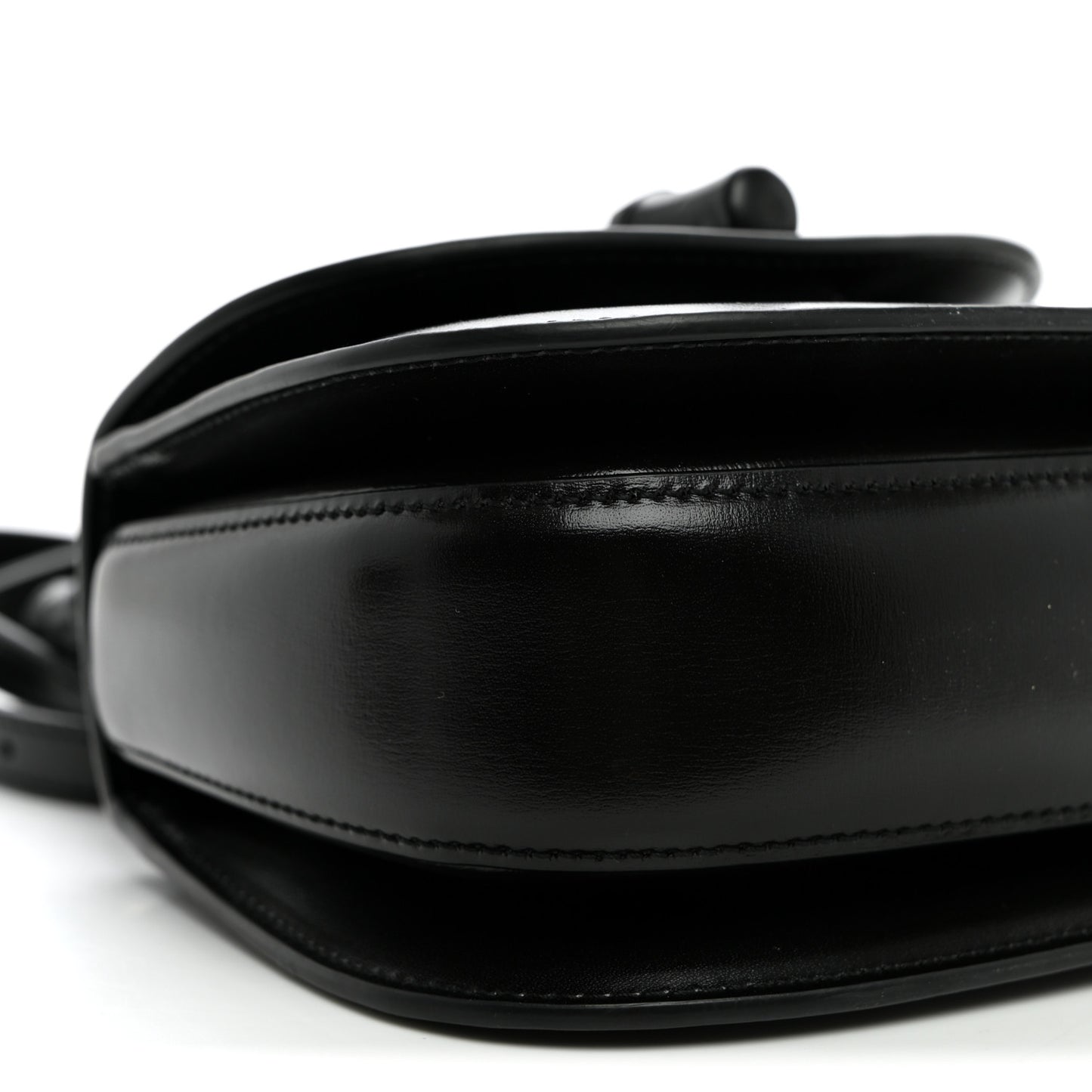 Boarded Dyana Lux Calfskin Web Monochrome Small Bamboo 1947 Top Handle Bag Black