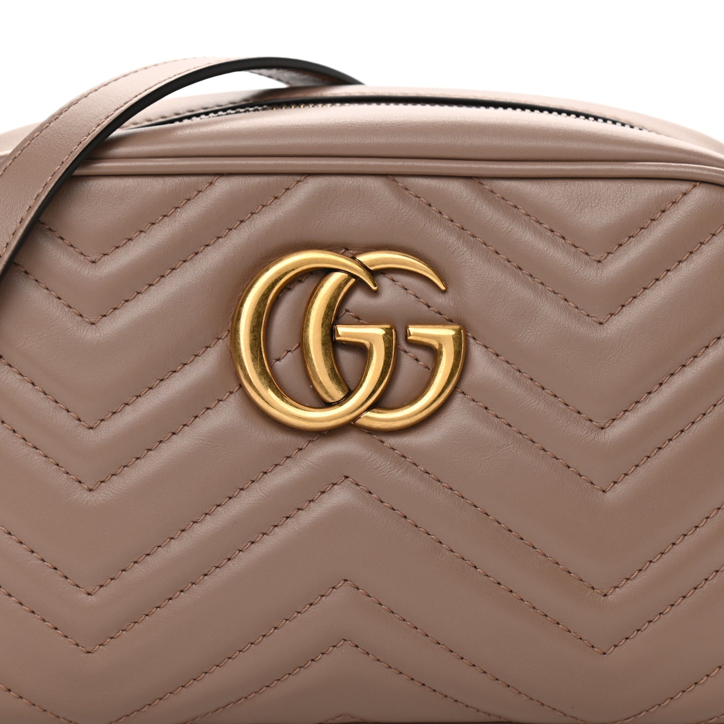 Calfskin Matelasse Small GG Marmont Chain Shoulder Bag Porcelain Rose