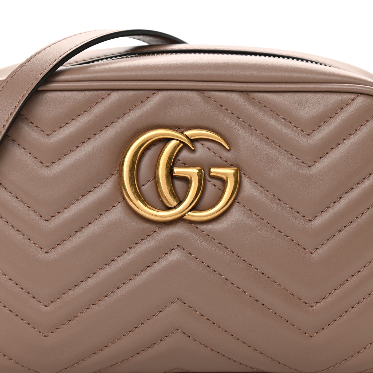 Gucci Calfskin Matelasse Small GG Marmont Chain Shoulder Bag Porcelain Rose 8 of 11