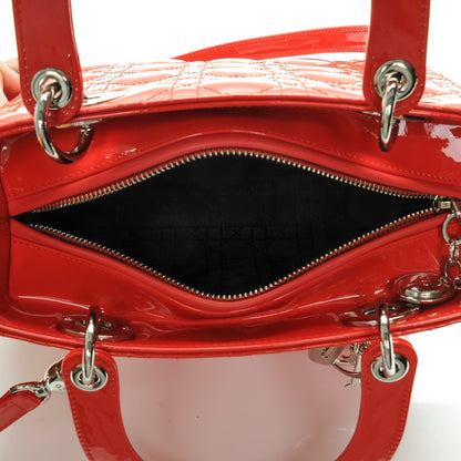 Christian Dior Patent Cannage Medium Lady Dior Papaya 5 of 6