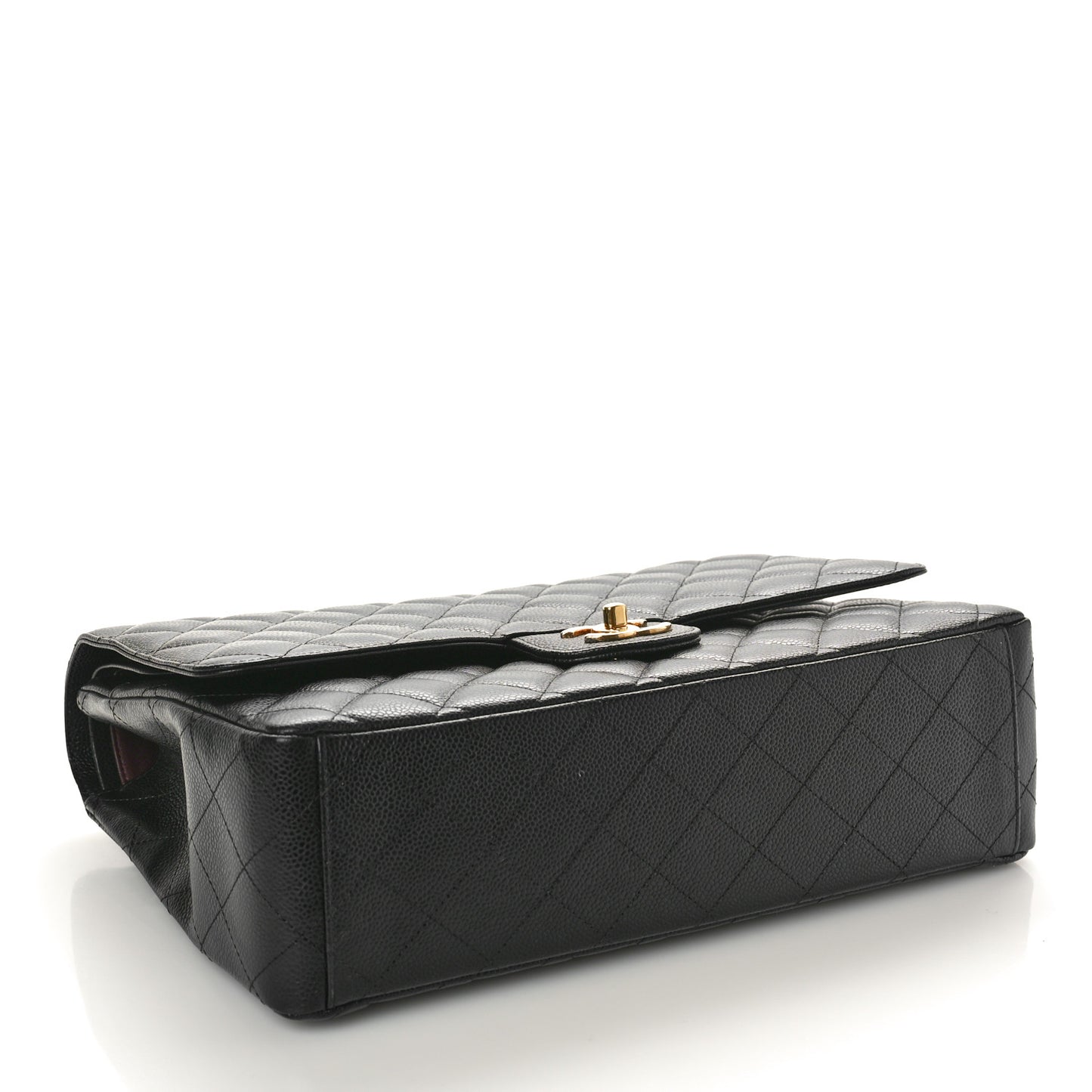 Caviar Quilted Maxi Double Flap Black