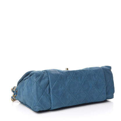 Chanel Iridescent Calfskin Large Chic Quilt Flap Dark Blue 5 of 12