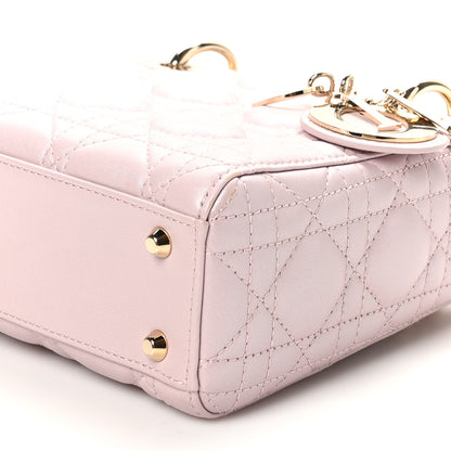 Christian Dior Metallic Lambskin Cannage Mini Lady Dior Lotus 10 of 10
