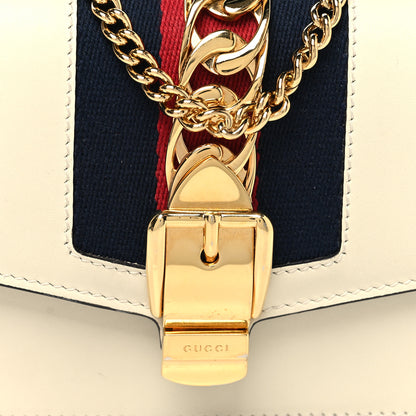 Gucci Calfskin Super Mini Sylvie Chain Shoulder Bag White 8 of 11