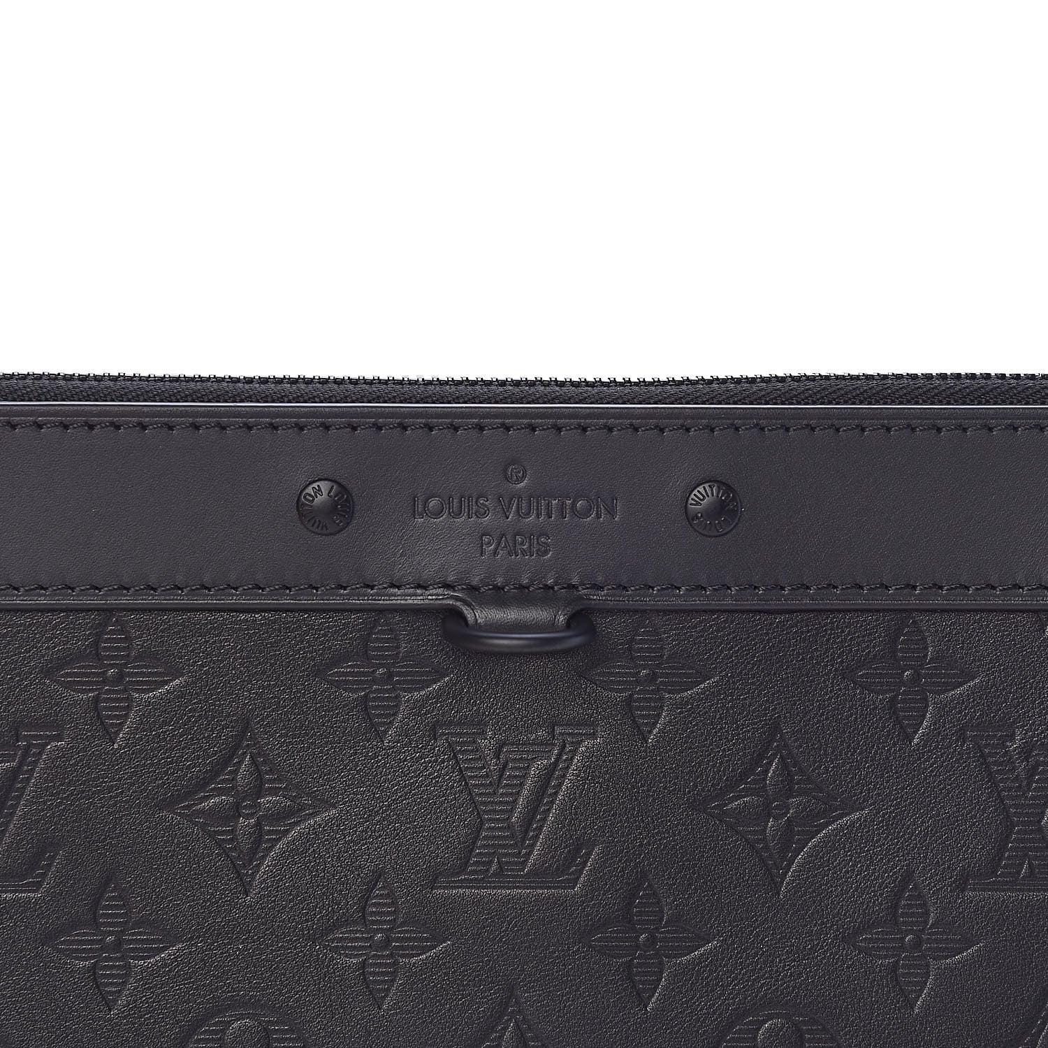 Louis Vuitton Calfskin Monogram Shadow Discovery Pochette Black 8 of 9