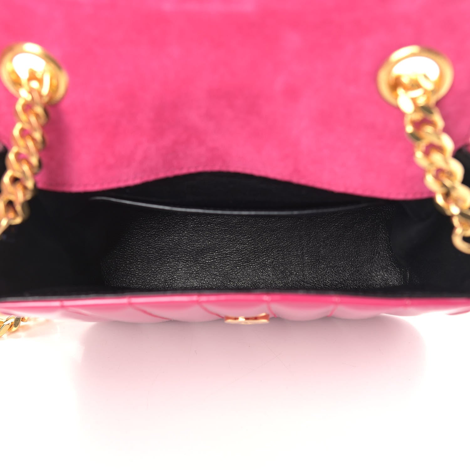 Saint Laurent Patent Matelasse Monogram Small Vicky Chain Bag Bubblegum 5 of 12