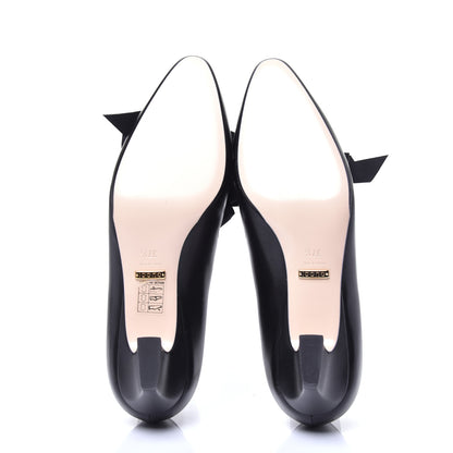 Gucci Malaga Kid Bow Berith Low Heel Pumps 37.5 Black 6 of 10