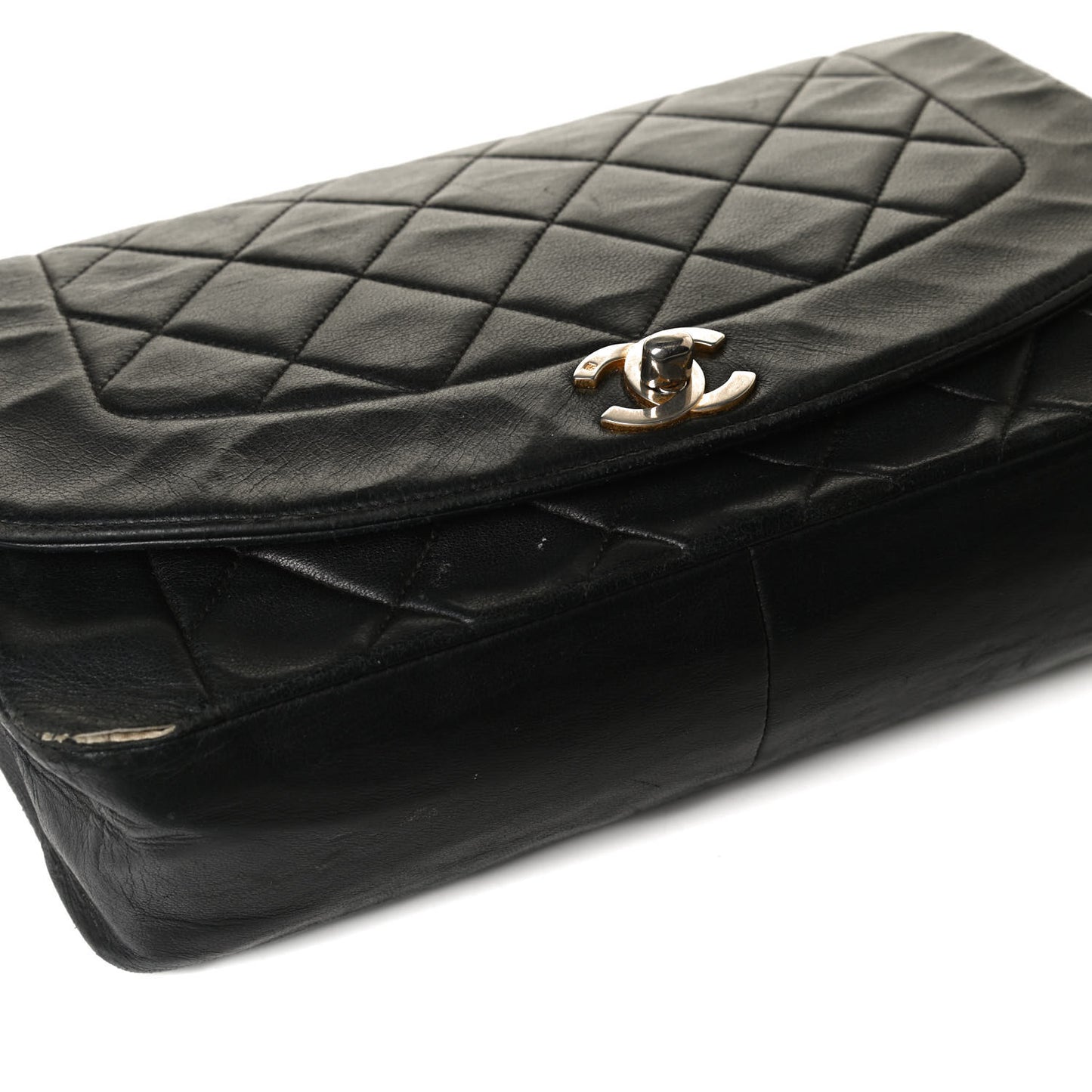 Lambskin Quilted Small Single Flap Black