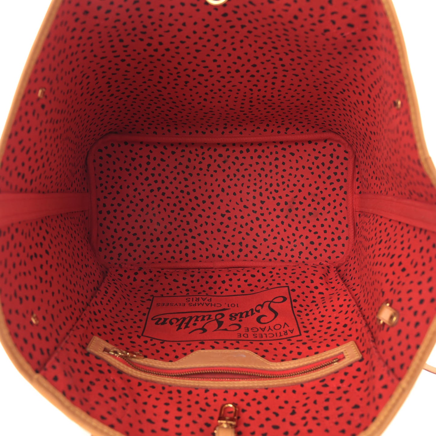 Monogram Kusama Waves Neverfull MM Red