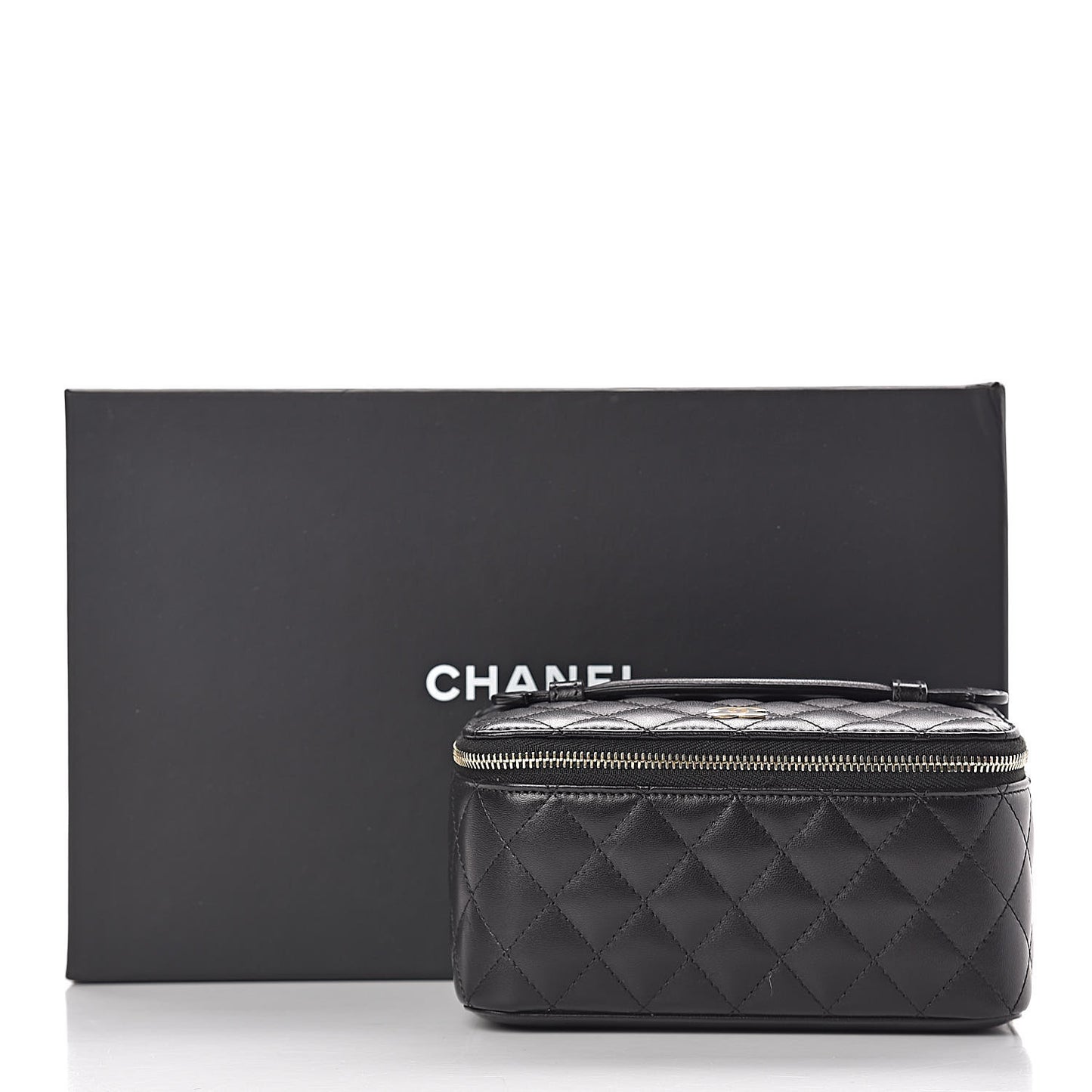 Lambskin Quilted Jewelry Case Black