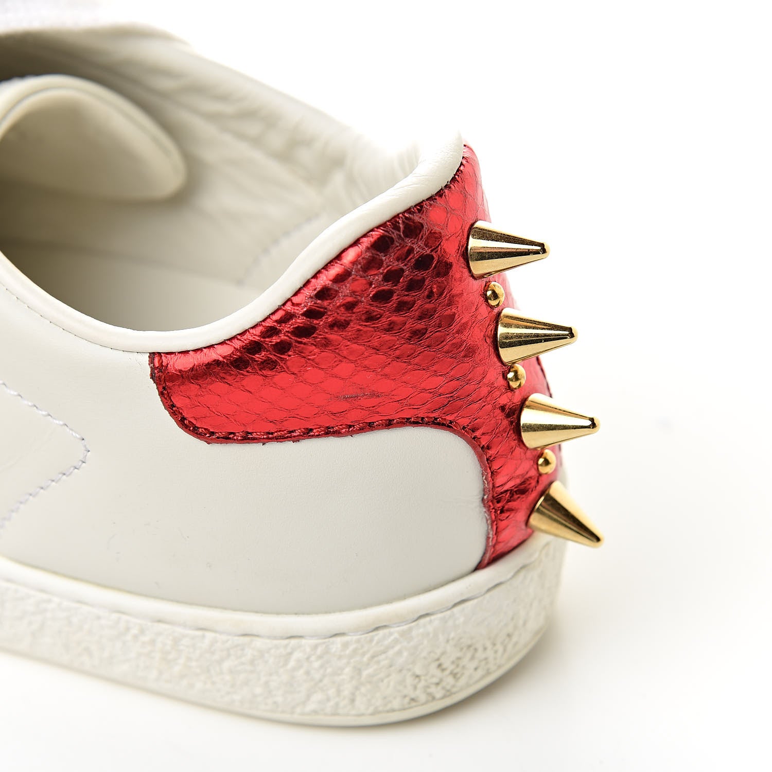 Gucci Calfskin Web Pearl Studded Womens Ace Sneakers 34 White 15 of 16