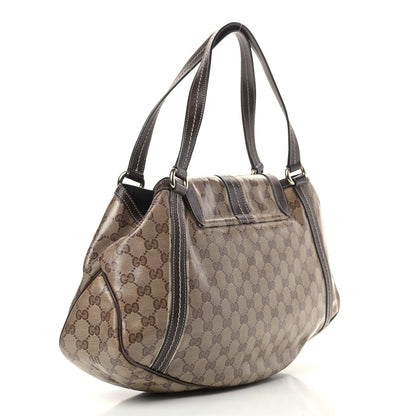 Gucci Crystal Monogram Duchessa Flap Shoulder Bag Dark Brown 3 of 14