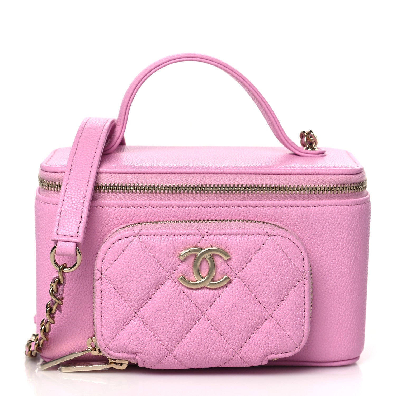 Chanel Caviar Quilted Top Handle Pocket Vanity Case Lilac 1 of 10
