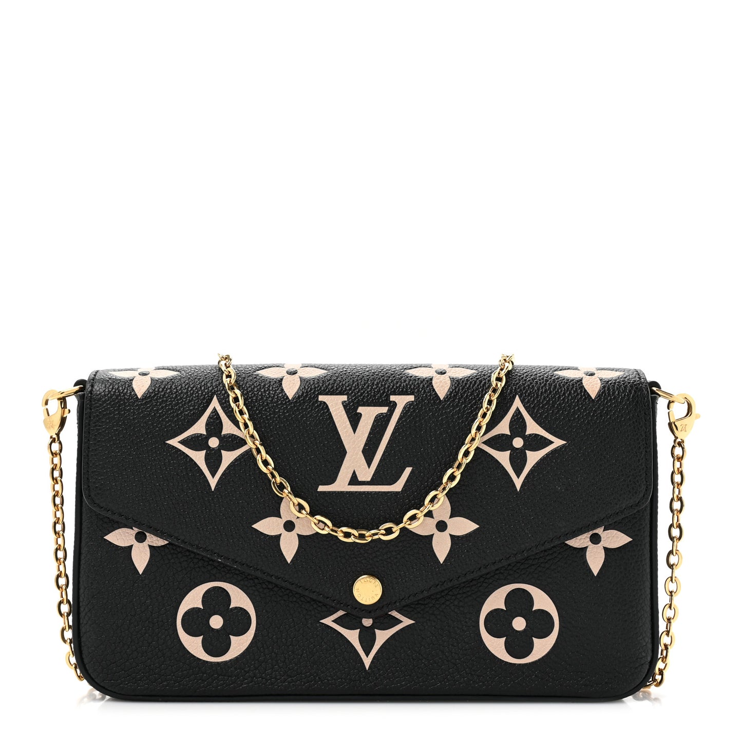 LOUIS VUITTON Empreinte Monogram Giant Felicie Pochette Black Beige