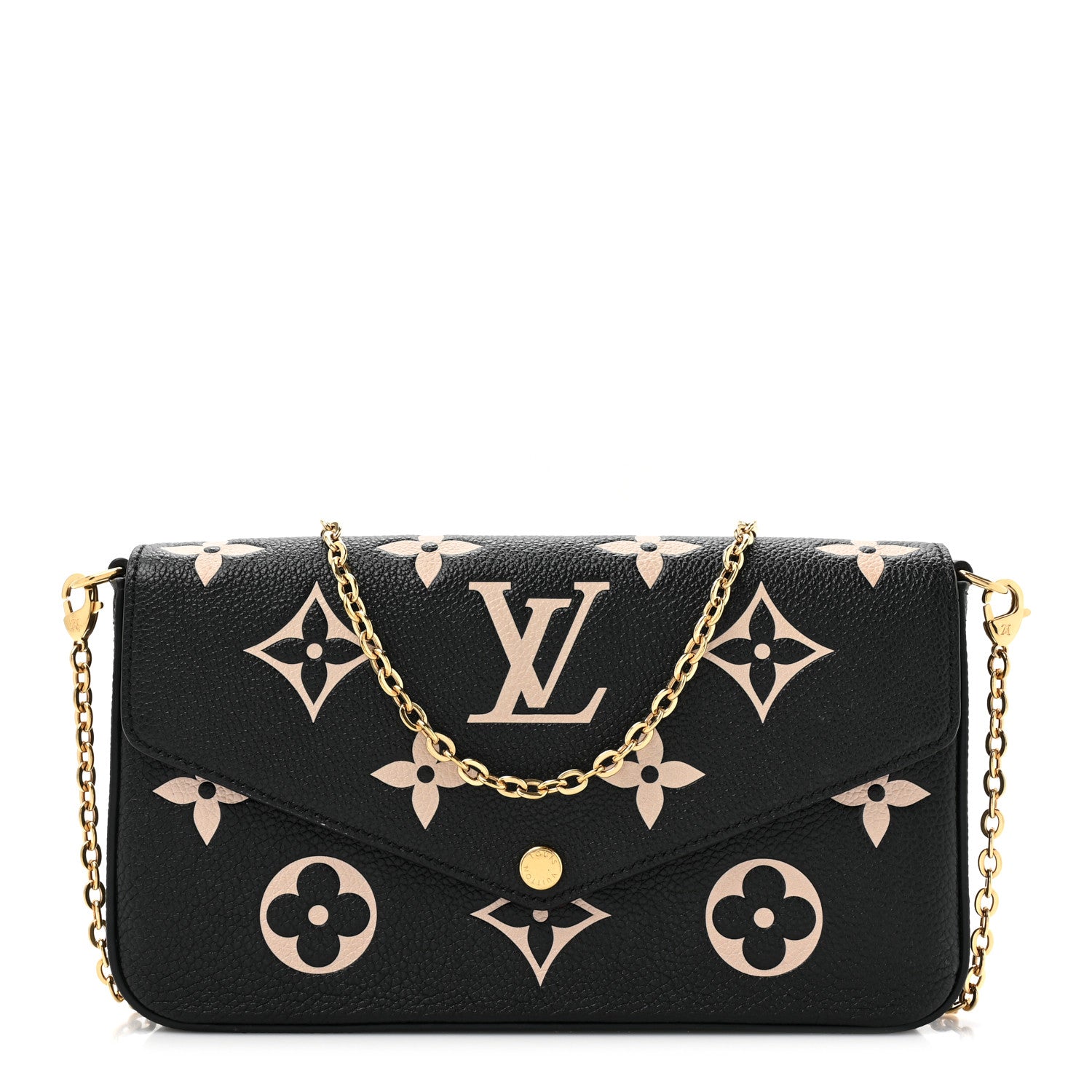 Louis Vuitton LOUIS VUITTON Empreinte Monogram Giant Felicie Pochette Black Beige 1 of 15