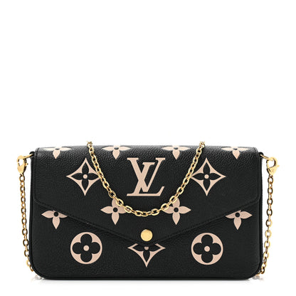 Louis Vuitton LOUIS VUITTON Empreinte Monogram Giant Felicie Pochette Black Beige 1 of 15