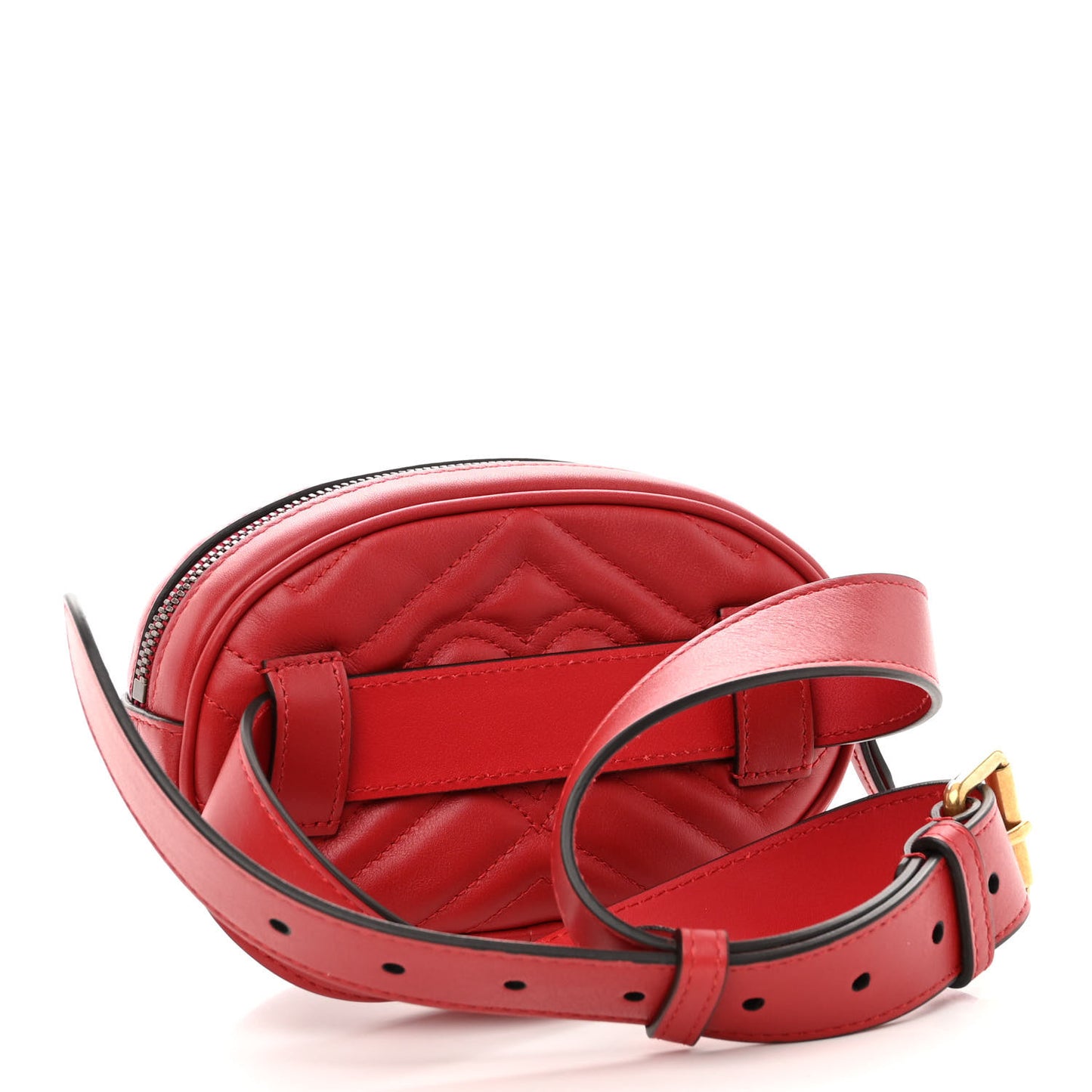 Calfskin Matelasse GG Marmont Belt Bag 85 34 Hibiscus Red