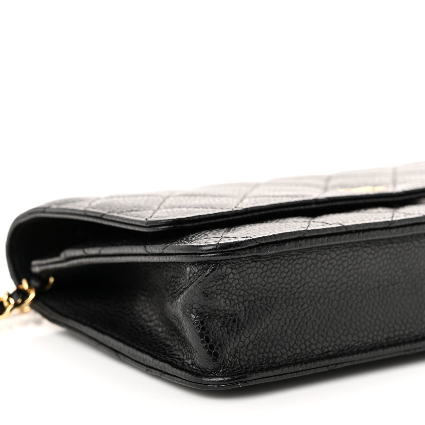 Caviar Quilted Wallet on Chain WOC Black