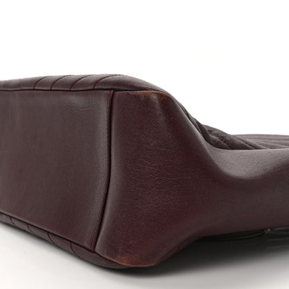 Saint Laurent Sheepskin Matelasse Chevron Large Monogram Shopping Bag Burgundy 8 of 10