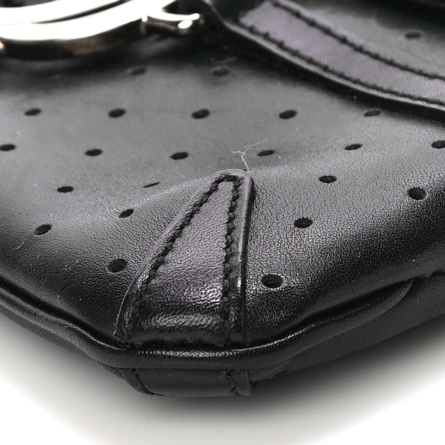 Gucci Calfskin Perforated GG Pochette Black 10 of 19