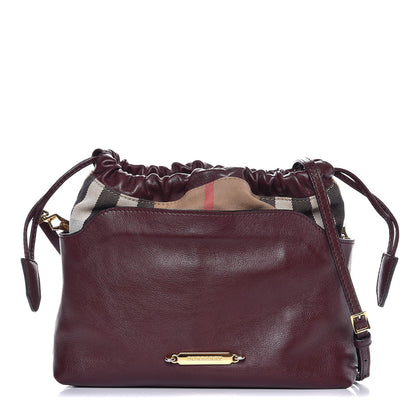 Burberry Calfskin House Check Little Crush Deep Claret 1 of 9