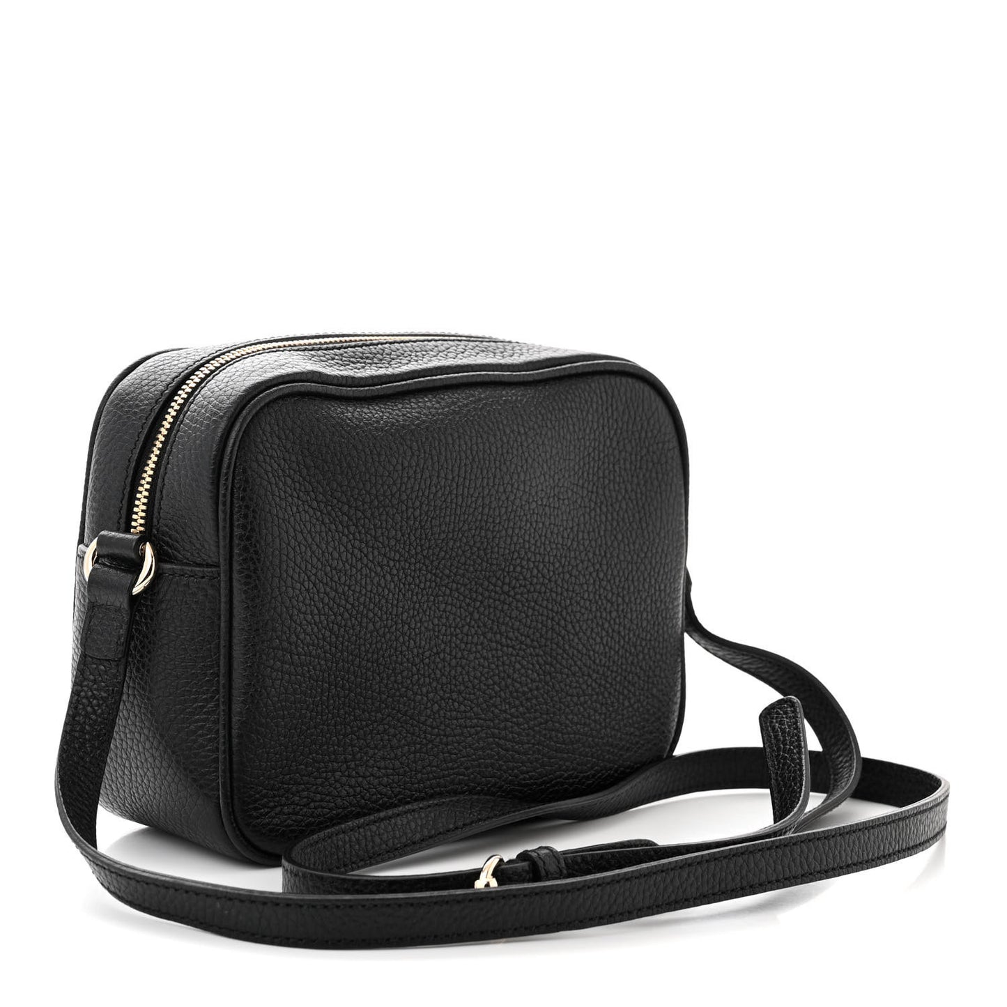 Pebbled Calfskin Small Soho Disco Bag Black