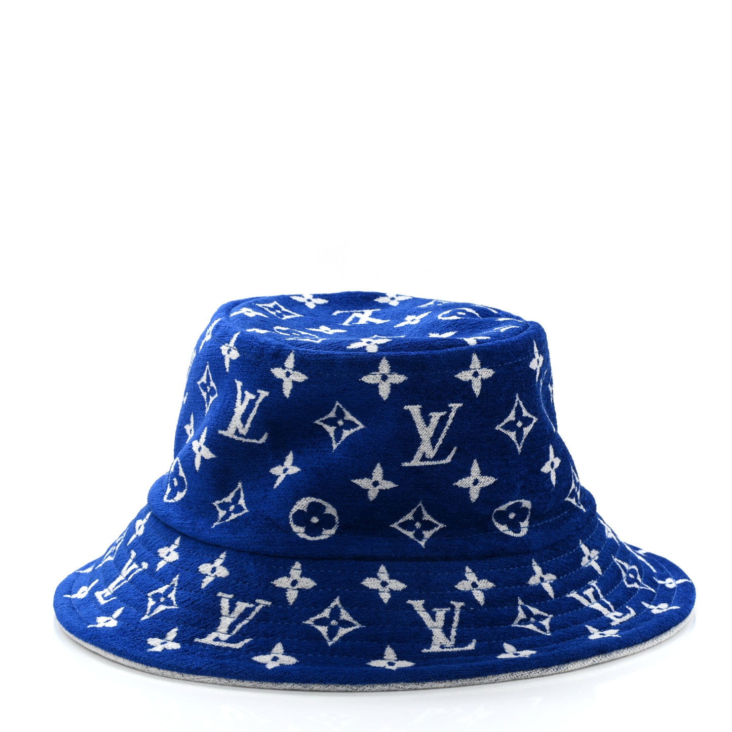 Jacquard Velvet Monogram Match Bucket Hat M White Blue