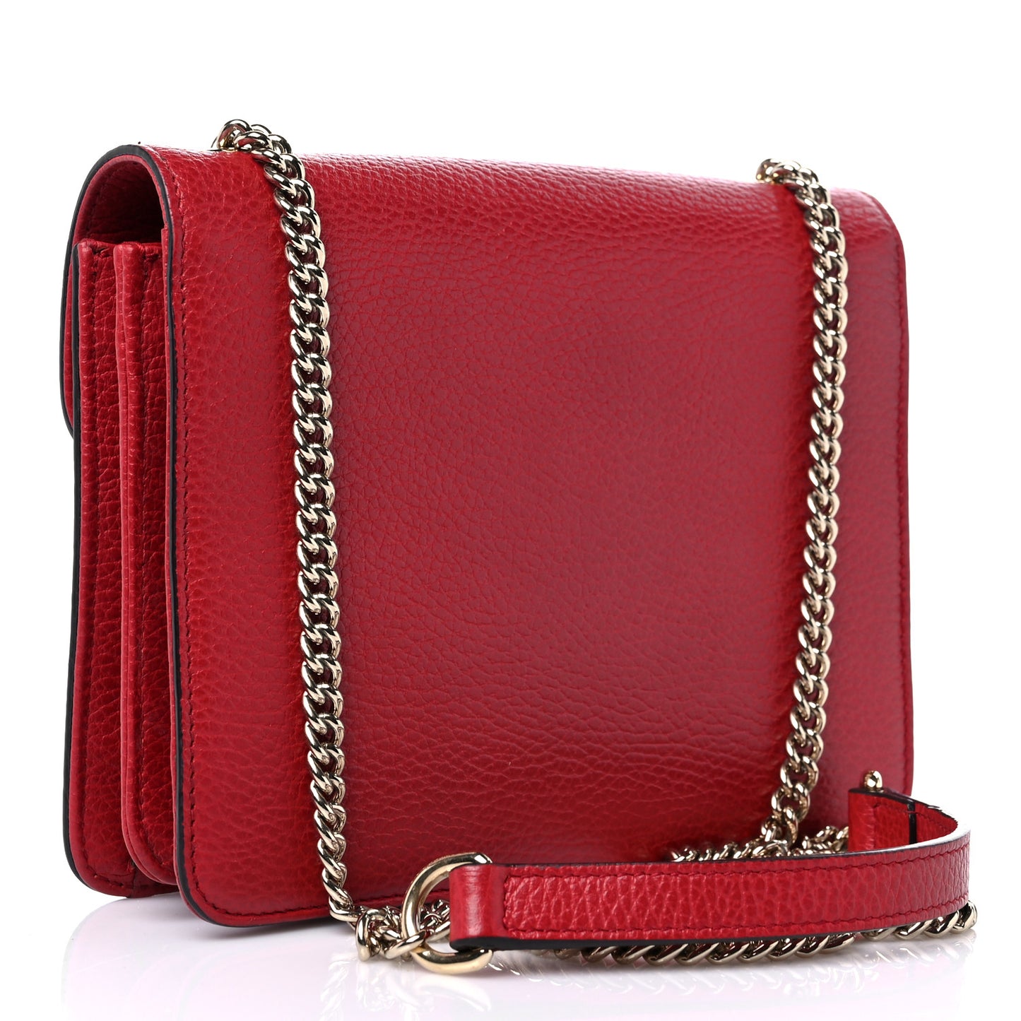 Dollar Calfskin Small Interlocking G Shoulder Bag Red