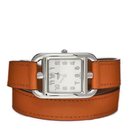 Hermes Stainless Steel Swift 23mm Cape Cod Double Tour Quartz Watch Orange 2 of 5